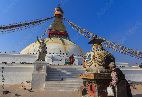 Boudhanath Stupa UNESCO World Heritage Site in Kathmandu, Nepal