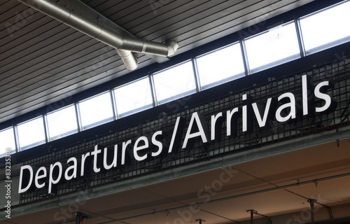 Departure arrivel sign at schiphol airport amsterdam