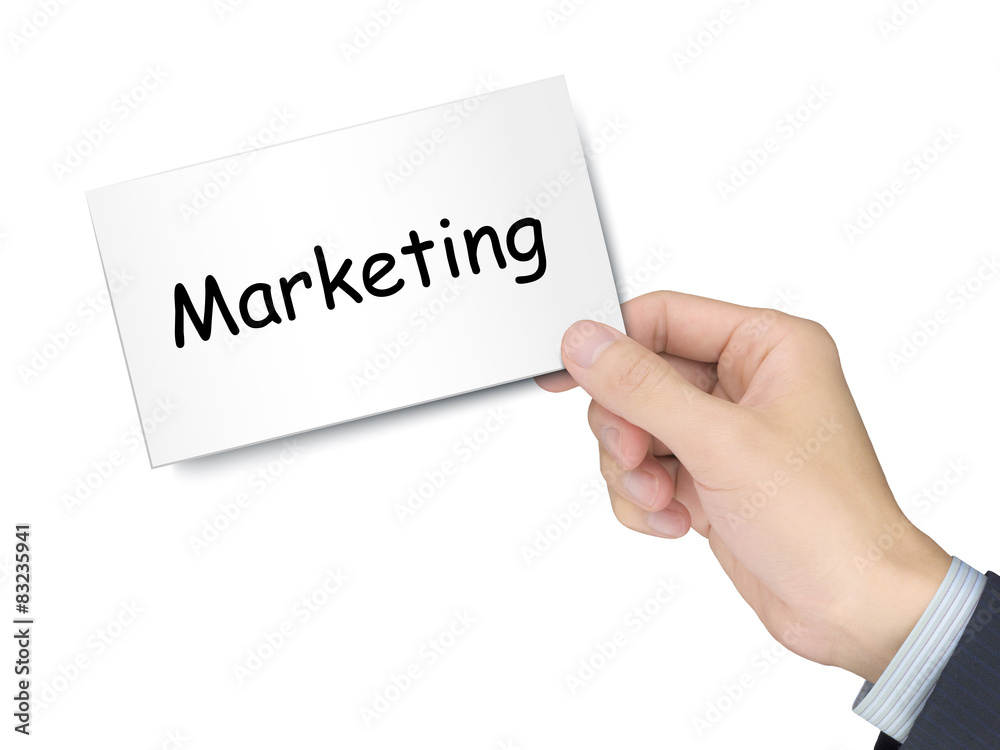 marketing card in hand marketing card in hand
