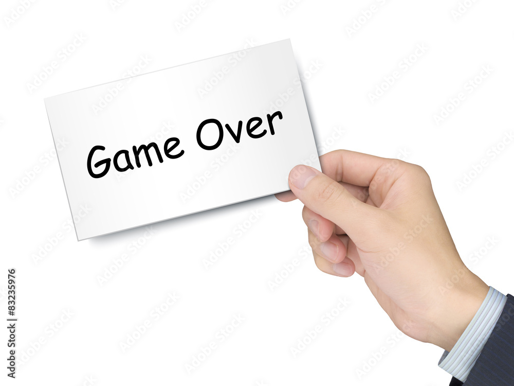 game over card in hand game over card in hand