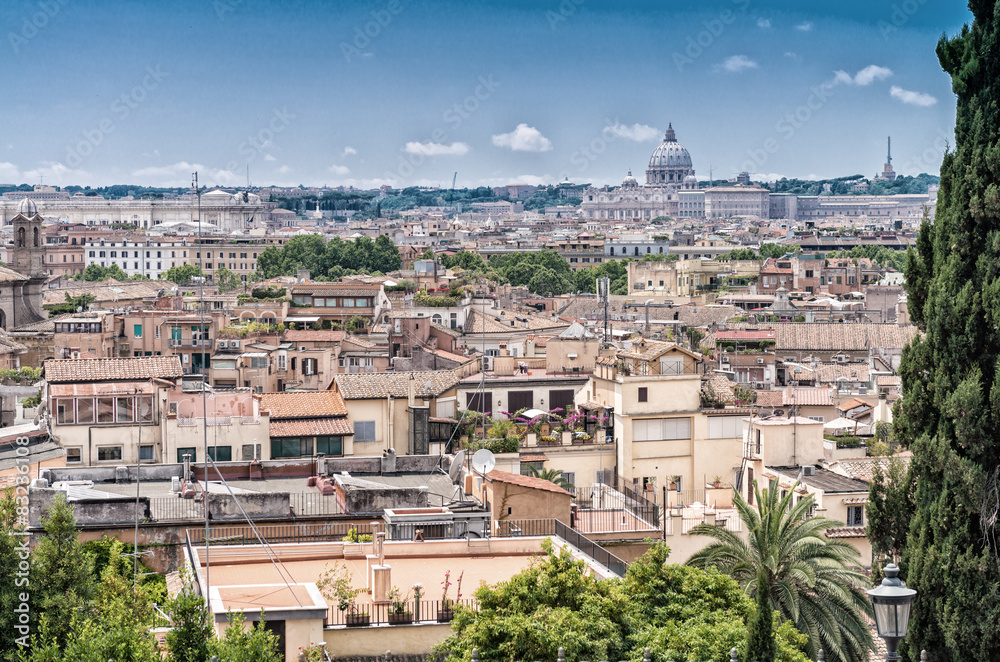 Beautiful panoramic view of Rome, Italy