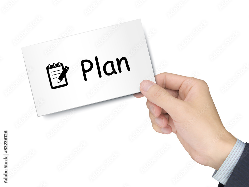 plan card in hand plan card in hand
