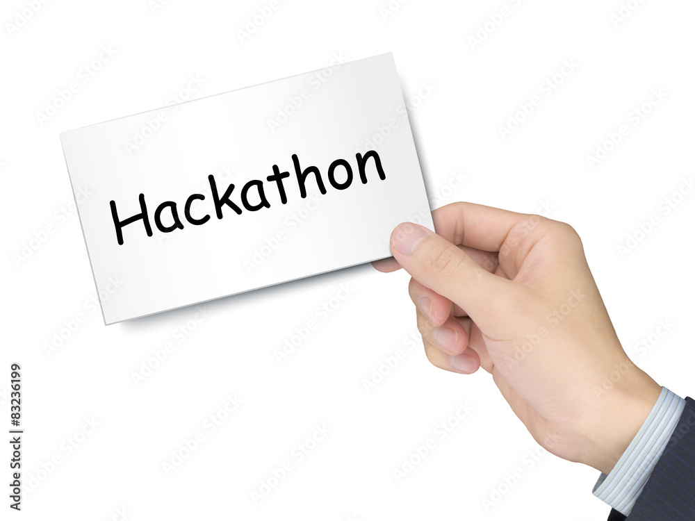 hackathon card in hand hackathon card in hand