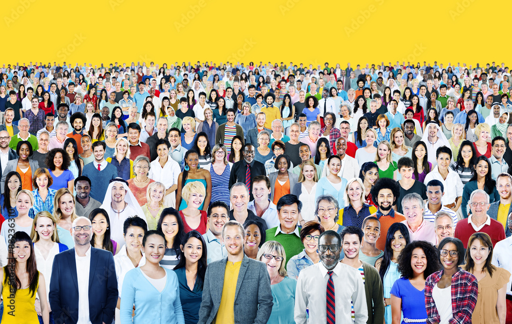 Obraz premium Large Group of Diverse Multiethnic Cheerful Concept