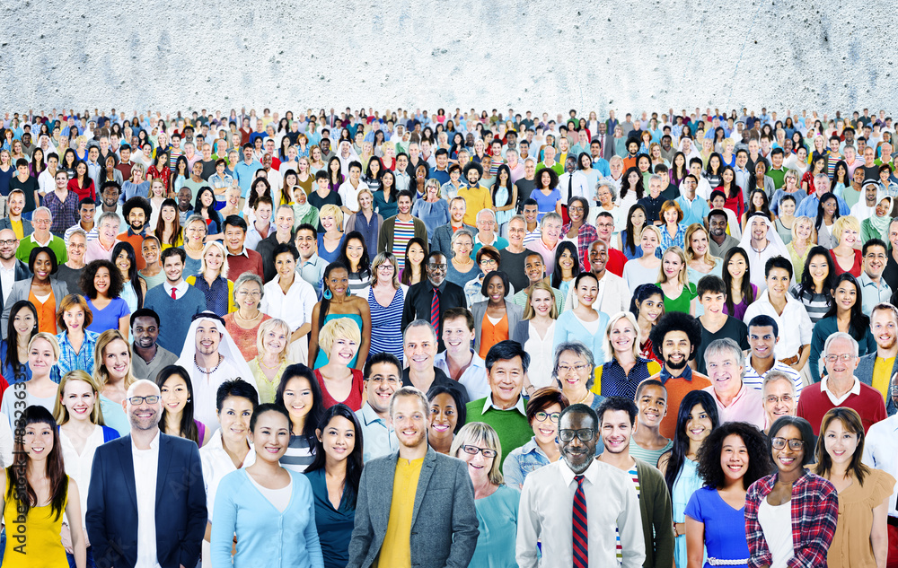 Obraz premium Large Group of Diverse Multiethnic Cheerful Concept