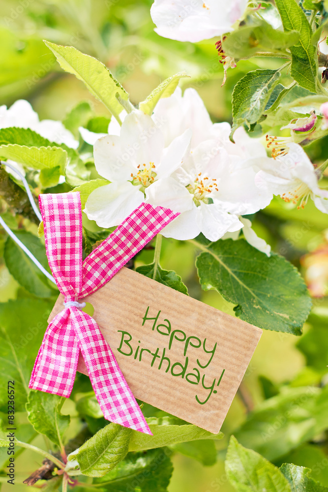 beautiful nature greeting card background - happy birthday Stock Photo