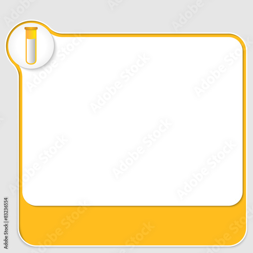 yellow box for your text and test tube