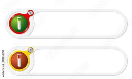 Vector buttons for your text and test tube