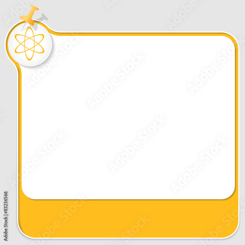 Yellow text box with pushpin and science symbol