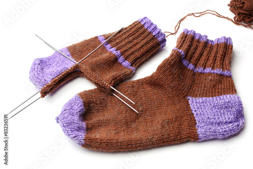 Wool knitted socks