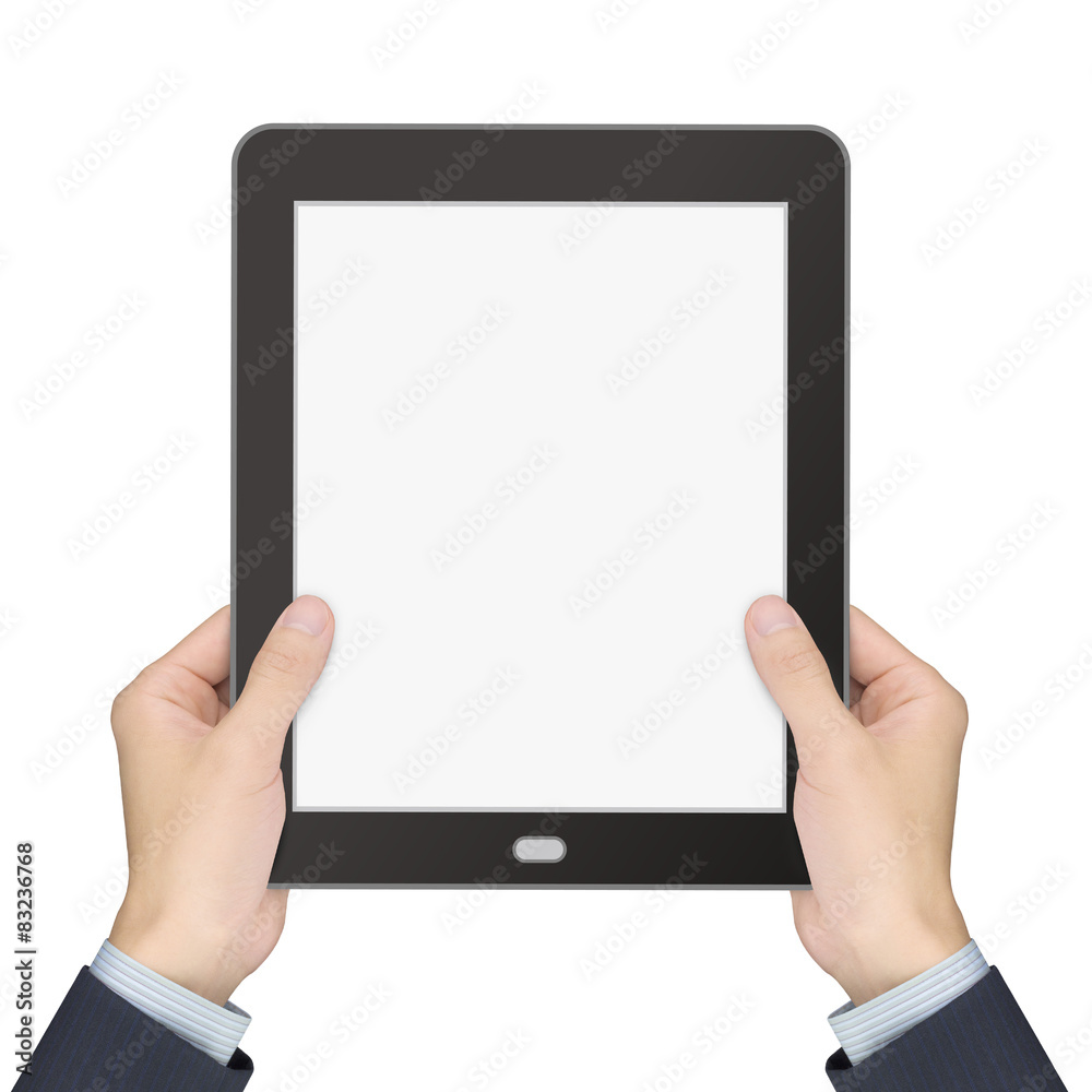 business concept: man's hands holding a tablet business concept: man's hands holding a tablet