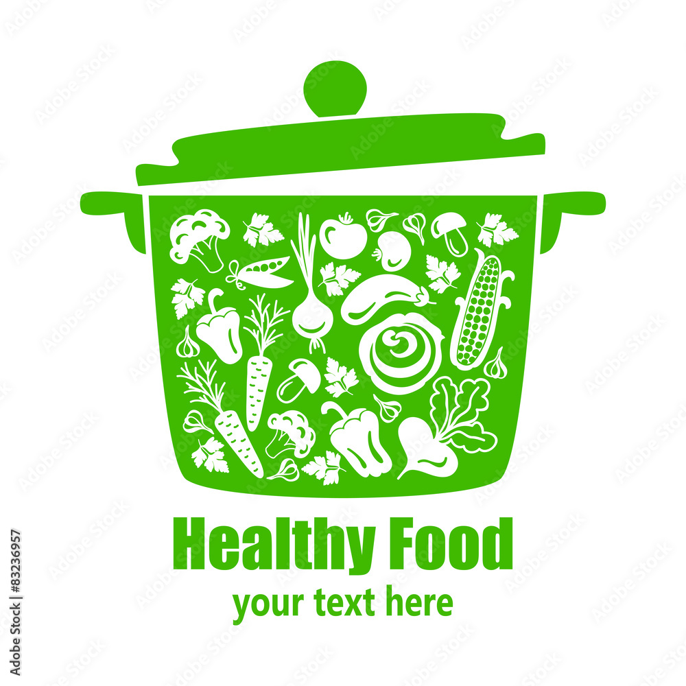 Healthy food, vector vegetables in the pan Healthy food, vector vegetables in the pan