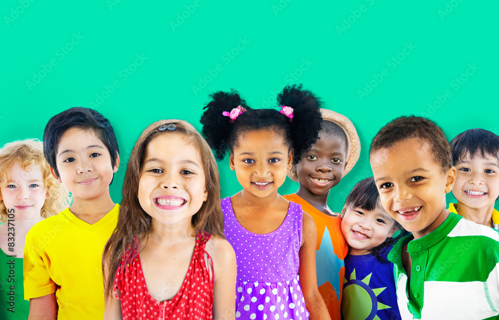 Diversity Children Friendship Innocence Smiling Concept Diversity Children Friendship Innocence Smiling Concept