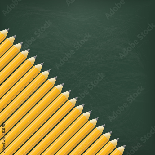 Kreidetafel Bleistifte Oldschool