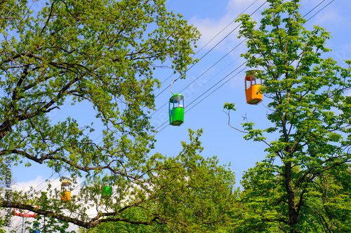 Εκτύπωση καμβά Ropeway through the green foliage