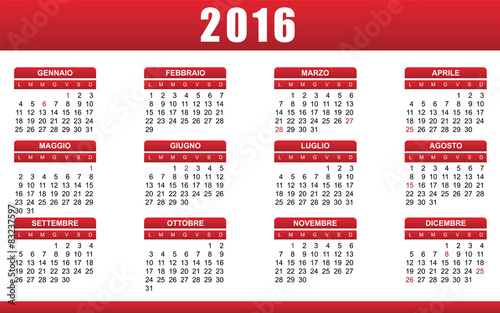 Calendario 2016 