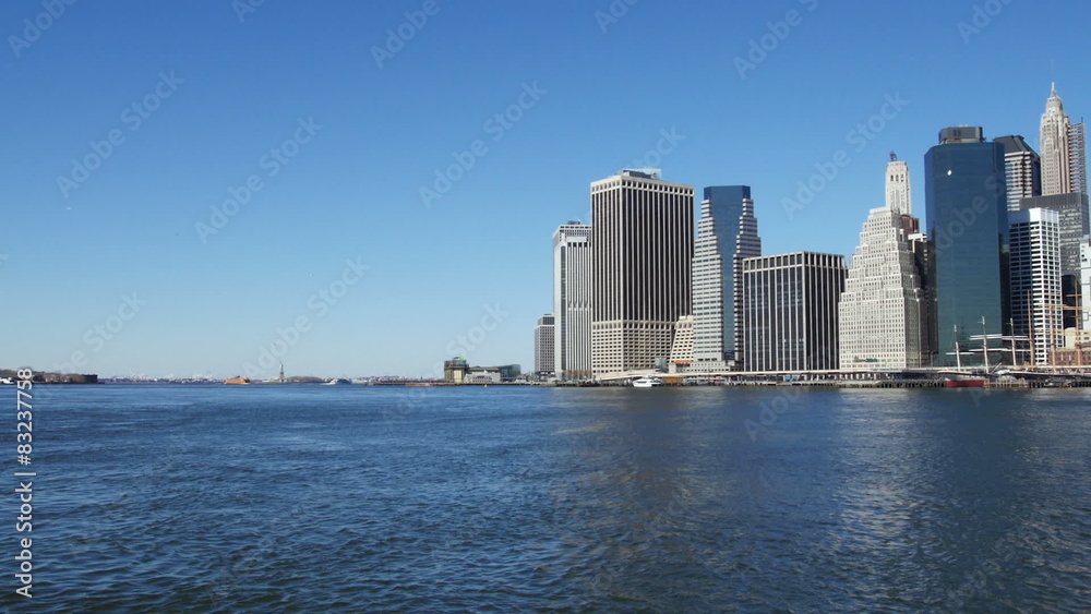 Statue of Liberty and lower Manhattan in New York