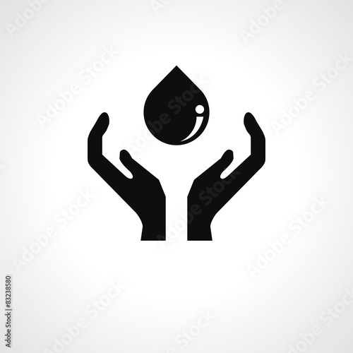 Hands and water symbol. Vec...