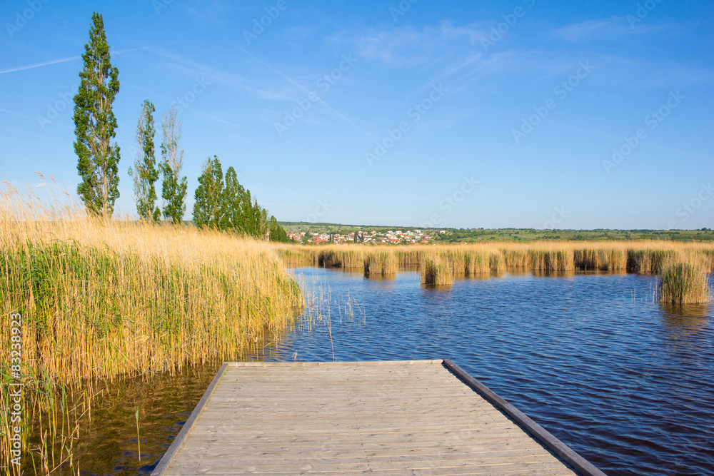Fototapeta premium Beach In Mörbisch At Lake Neusiedl 