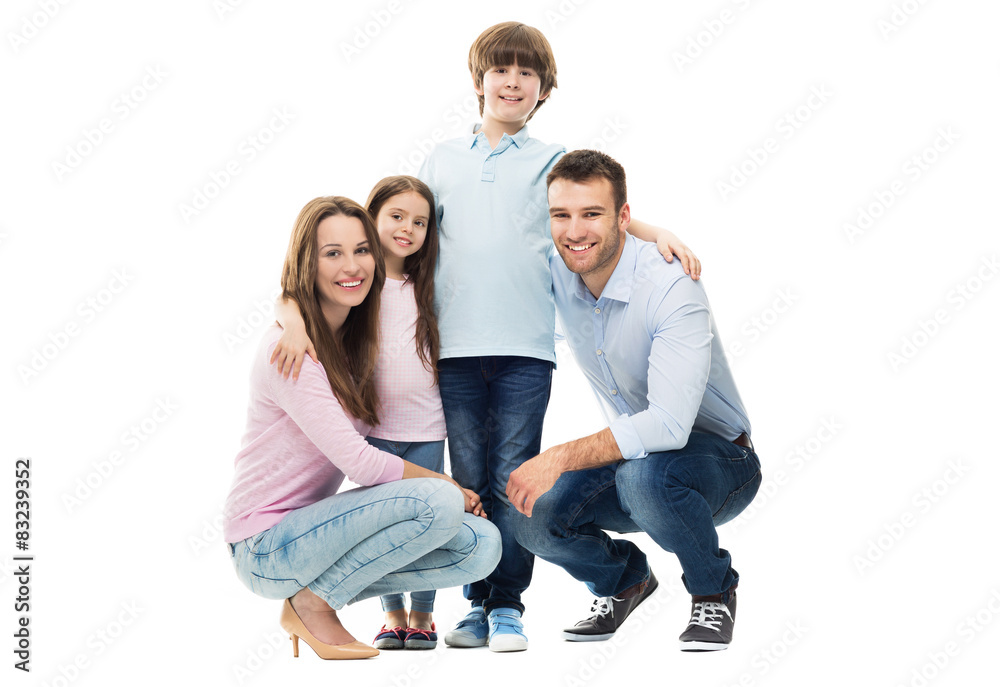 Fototapeta premium Young family with two kids