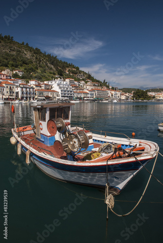Boats in the harbor of Gytheio in Greece