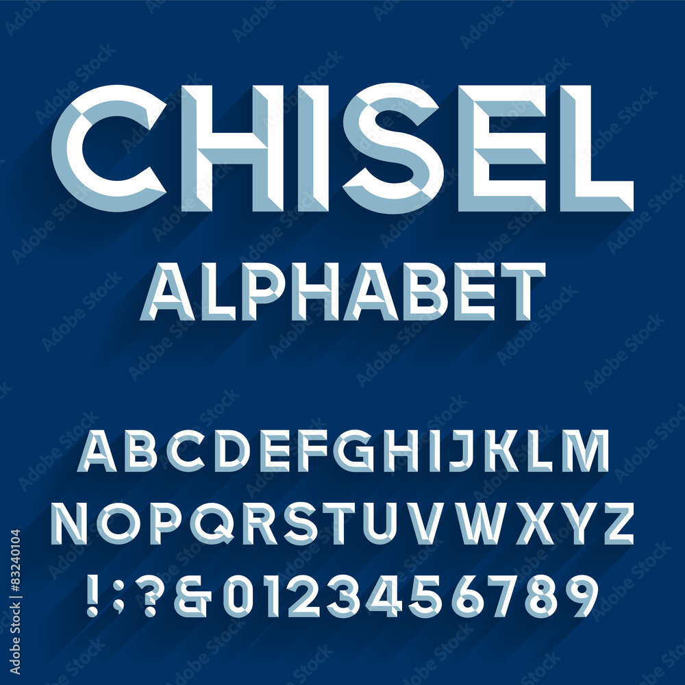 Chiseled Alphabet Vector Font