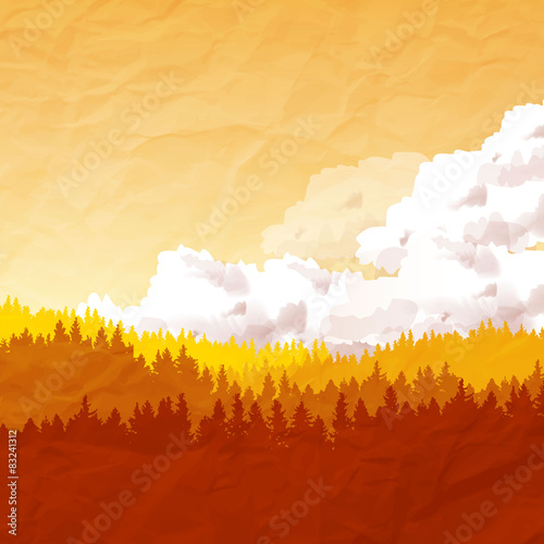 Vector Background Autumn Landscape 