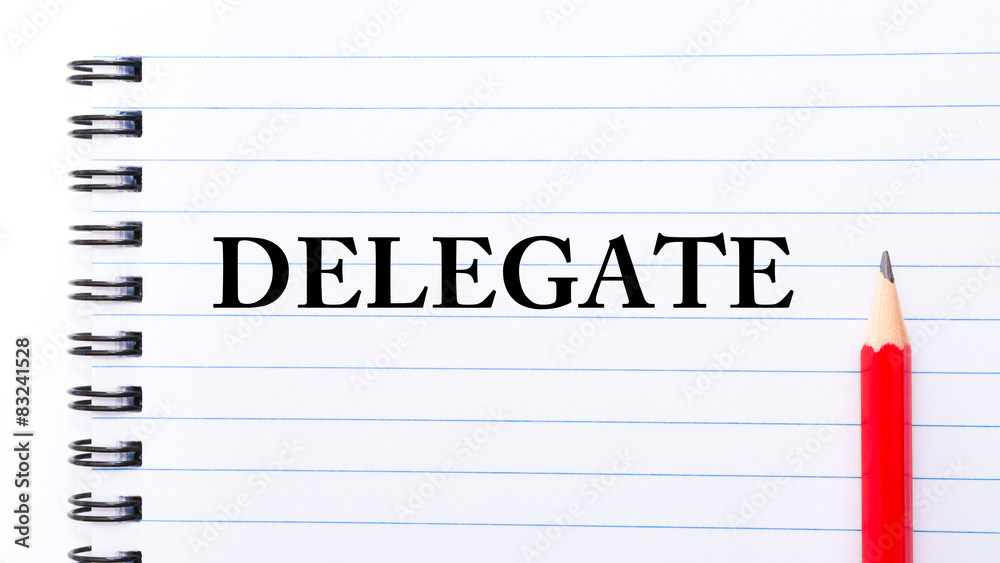 Delegate Text written on notebook page