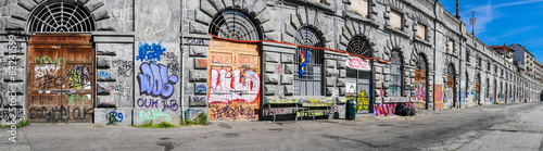 Panoramic of Murazzi, Turin, Italy