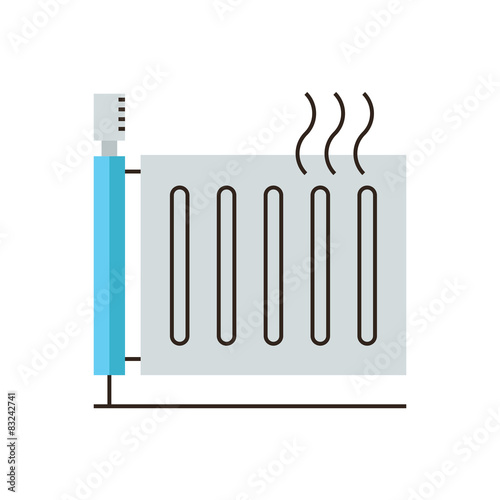 Heating radiator flat line icon concept