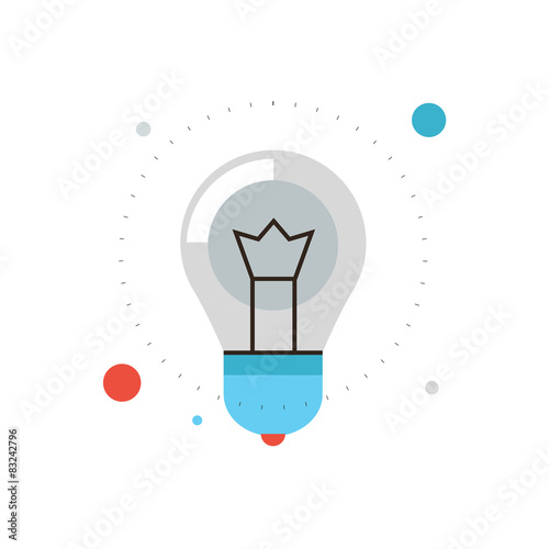 Innovation success idea flat line icon concept