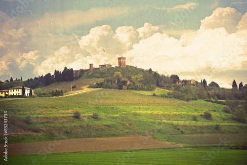 vintage tuscan landscape