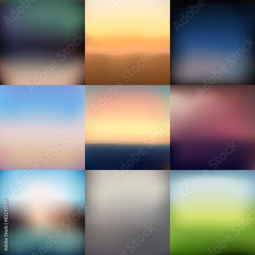 9 Vector Blurred Backgrounds