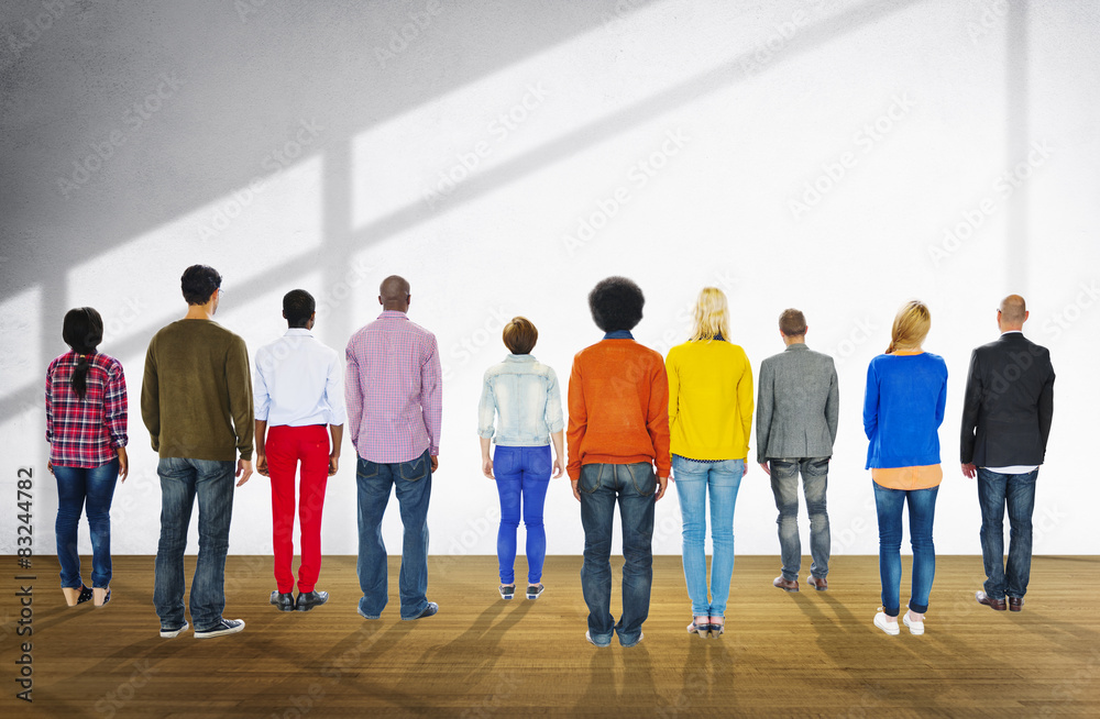Fototapeta premium People Rear View Togetherness Corporate Team Concept