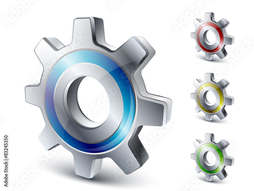 Vector settings icon in different colors