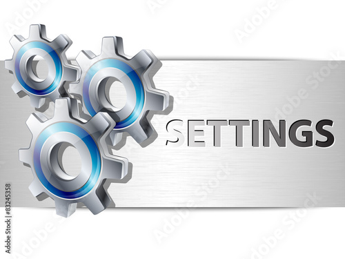 Settings panel template for web design and applications