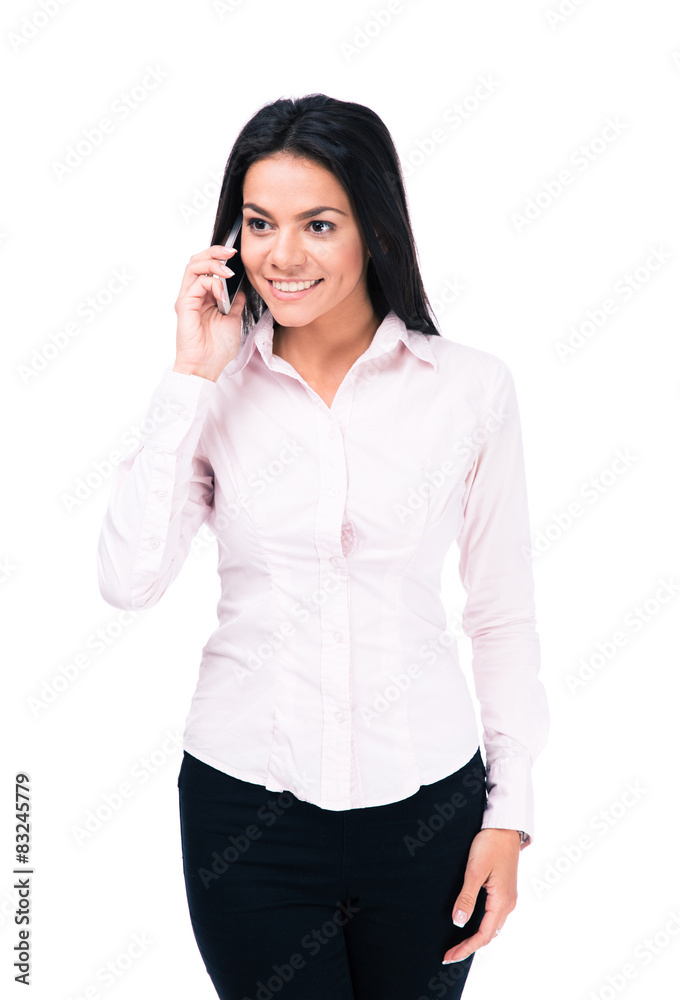 Smiling businesswoman talking on the phone Smiling businesswoman talking on the phone