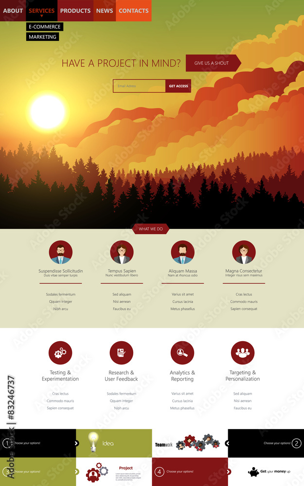 Obraz premium Modern Flat style website design /autumn theme