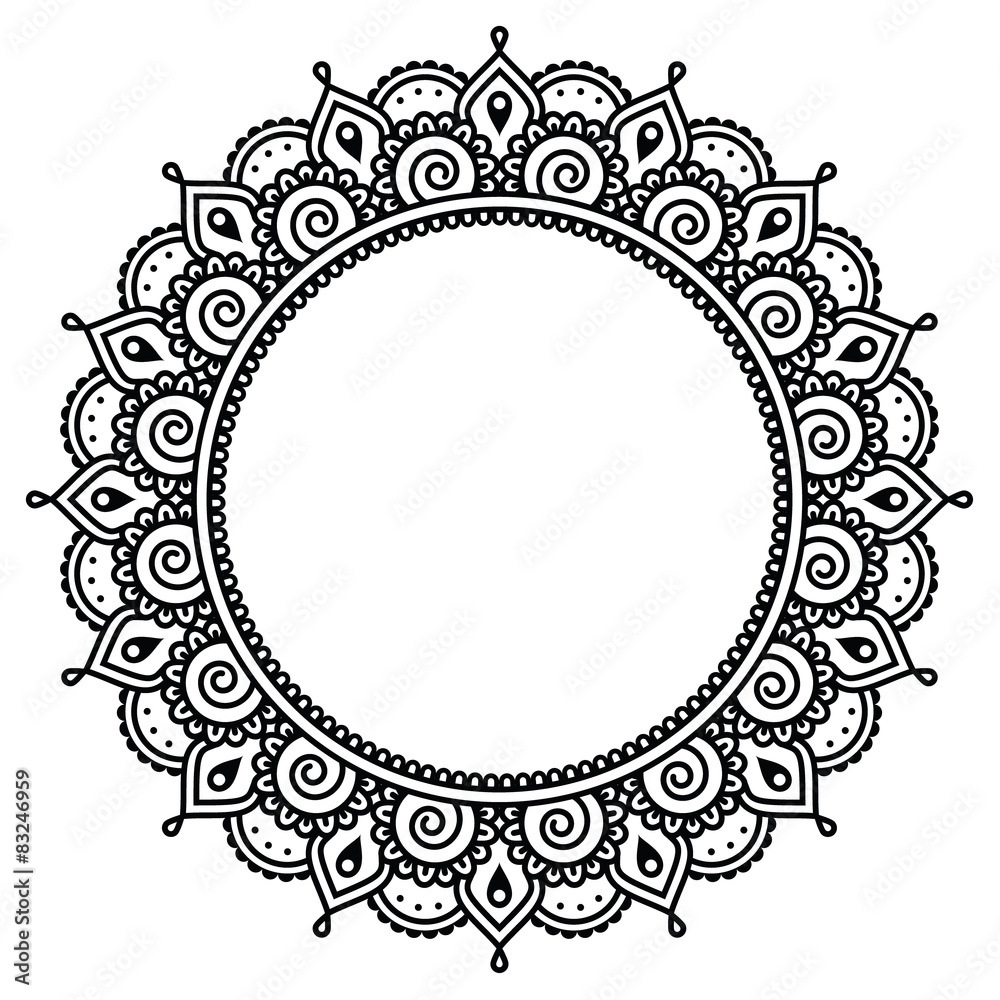 Mehndi, Indian Henna tattoo round pattern Mehndi, Indian Henna tattoo round pattern