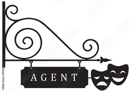 Vintage street pointer theatrical agent