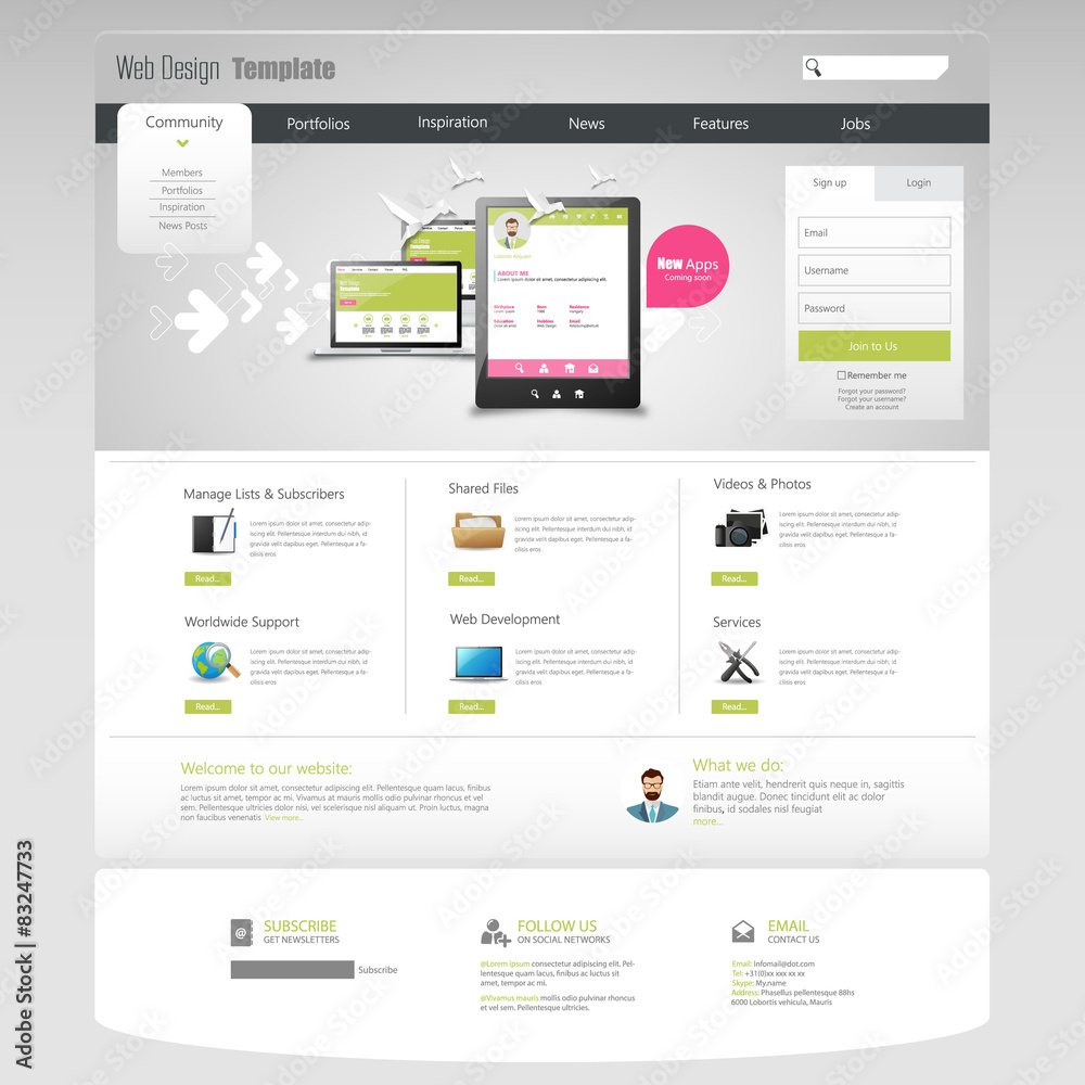 Corporate Website Template - eps10 Vector Design Corporate Website Template - eps10 Vector Design