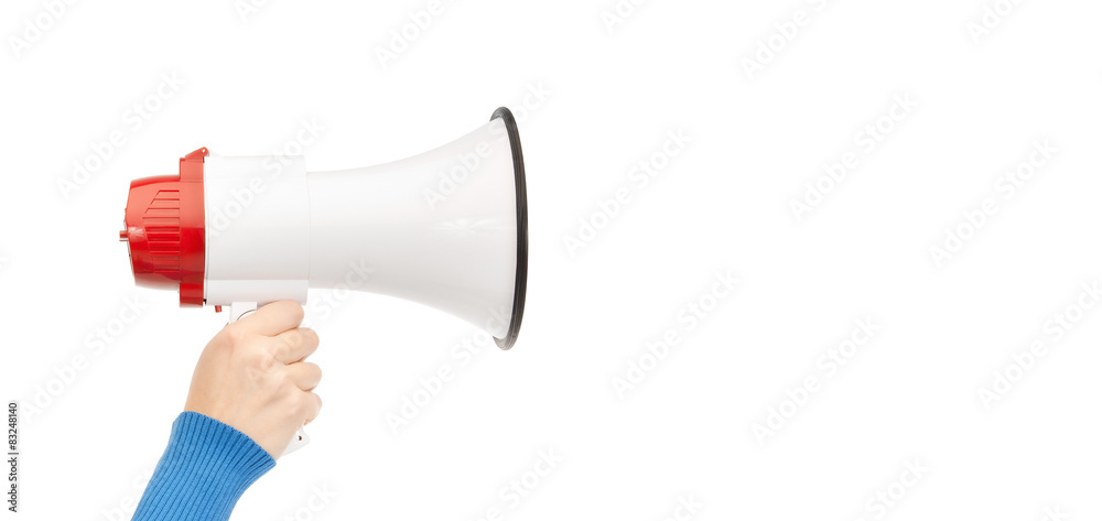 woman with megaphone woman with megaphone