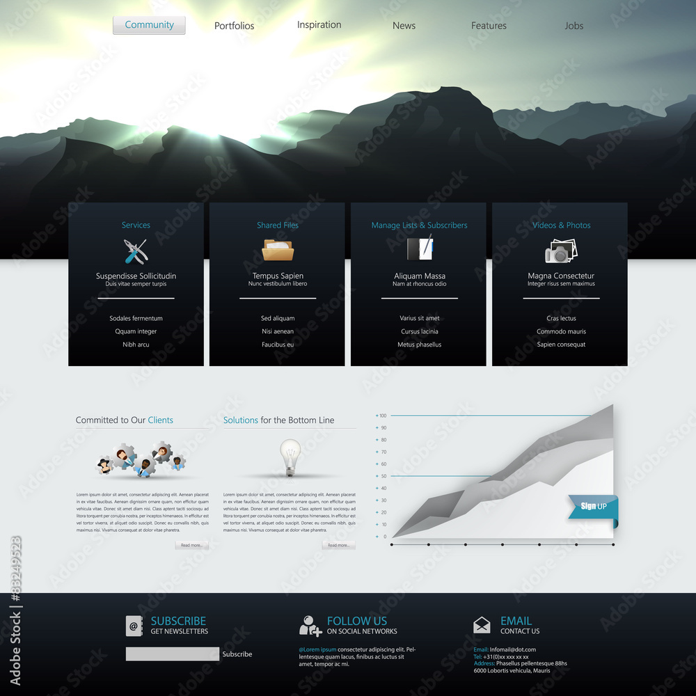Modern  Website Template Vector Eps 10 