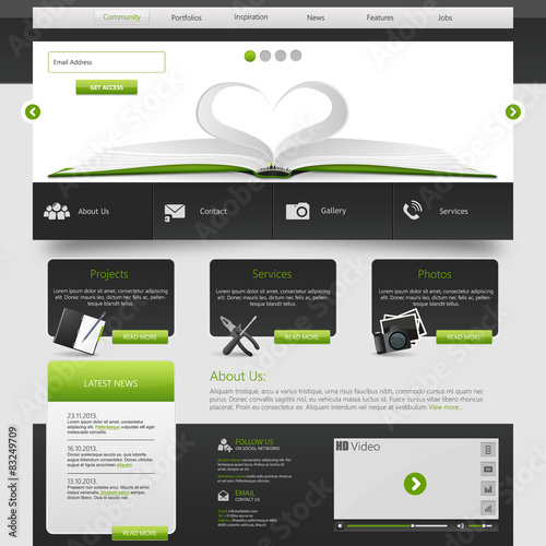 Modern  Website Template Vector Eps 10 