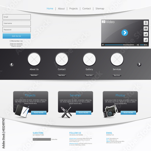Modern  Website Template Vector Eps 10 
