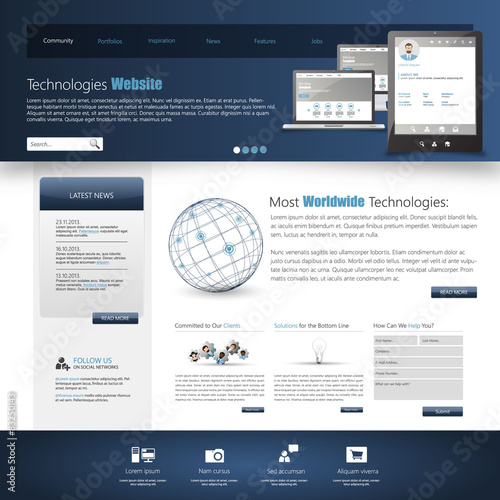 Modern  Website Template Vector Eps 10 