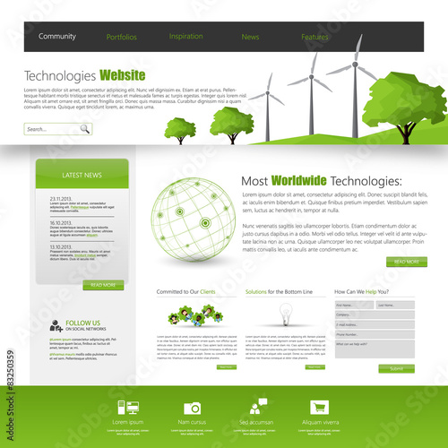 Eco Modern  Website Template Vector Eps 10 