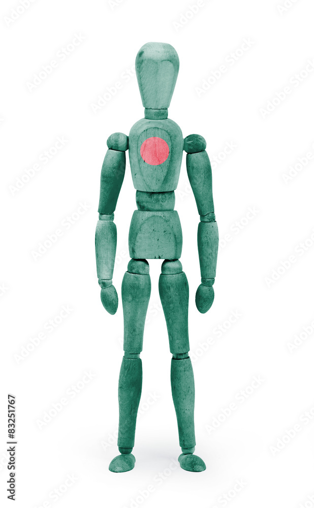 Wood figure mannequin with flag bodypaint - Bangladesh Wood figure mannequin with flag bodypaint - Bangladesh
