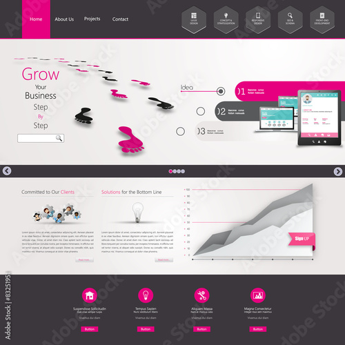 Website Template. Eps 10 Vector illustration
