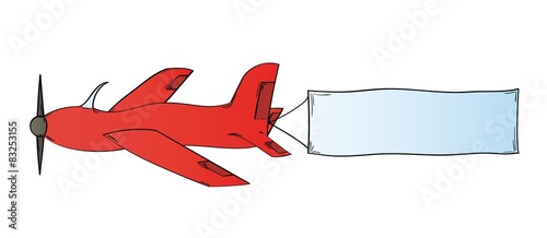 plane and blank flag